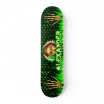 Alexander skull green fire Skatersollie skateboard