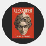 Alexander the Man Who Knows Round Stickers