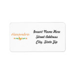 Alexandra (Orange Butterfly) Personalized Address Label