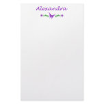 Alexandra (Purple Butterfly) Personalized Stationery