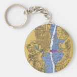 Alexandria VA Nautical Harbor Chart Keycha Keychain