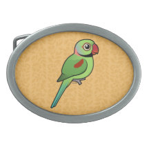 Alexandrine Parakeet Oval Belt Buckles