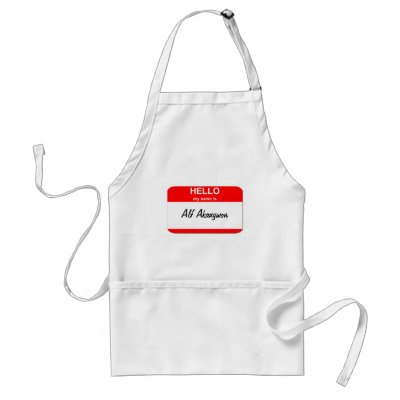 Alf Akanywon Aprons by funnynametags
