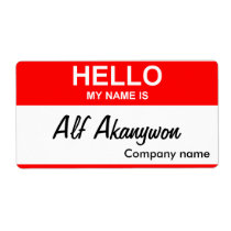 Alf Akanywon Shipping Labels