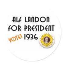Alf Landon for President Sticker
