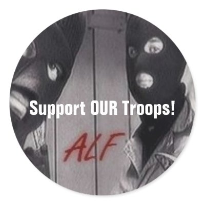 ALF - Support OUR Troops! Sticker by TheAnimalLiberator