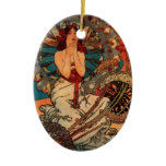 Alfons Mucha art Christmas Ornament