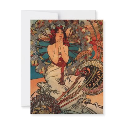 Alfons Mucha Monaco Monte Carlo Custom Invitations by ellesgreetings