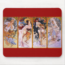 Alfons Mucha ~ The four seasons Mouse Pads