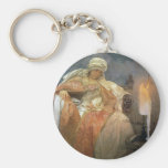 Alfons Mucha ~ Women with Burning Candle Keychain
