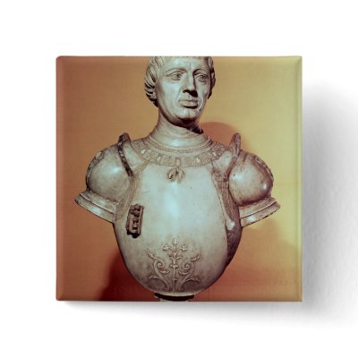Alfonso V 'Magnanimous' of Aragon , portrait Pinback Button by bridgemanart