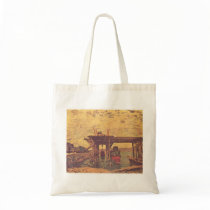 Alfred Sisley - Brücke im Bau 1885 Oil on Canvas Canvas Bag