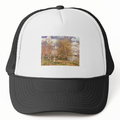 Alfred Sisley Die kleinen Wiesen im Frühling 1880 Mesh Hat by inquester