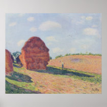 Alfred_Sisley - Die Strohmieten 1895 Oil on Canvas Posters