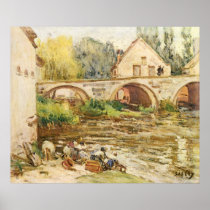 Alfred Sisley - Die Wäscherinnen von Moret 1888 Posters