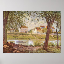 Alfred Sisley - Dorf am Ufer der Seine 1872 Oil Poster