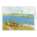 Alfred Sisley - Flussufer 1890 Geese Donkey Cart Greeting Cards