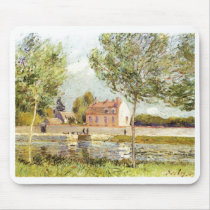 Alfred Sisley Häuser am Ufer der Loing 1889 Mouse Pads