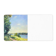 Alfred Sisley - Normandy path on the water in the Custom Shipping Labels