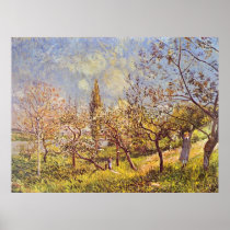 Alfred Sisley - Orchard in spring. 1881 Oil Canvas Print