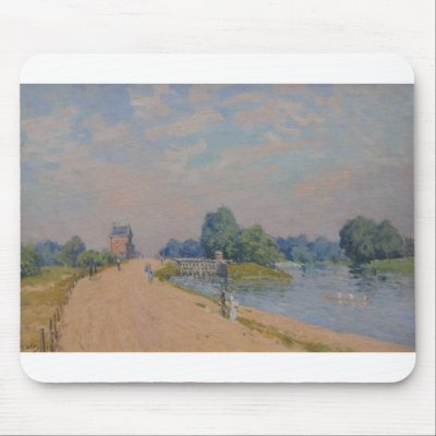 Alfred Sisley The Road to Hampton Court 1874 Mousepad by inquester