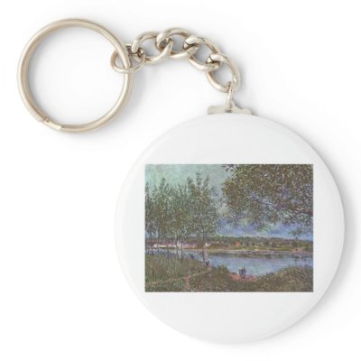 Alfred Sisley Weg der alten Fähre in By 1880 Key Chains by inquester