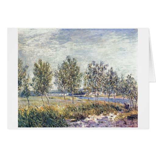 Alfred Sisley - Wiese in By 1880 Oil on Canvas Greeting Card