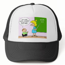 algebra kid teacher yesterday x equals two trucker hat