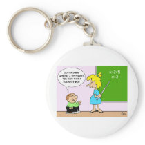 algebra kid teacher yesterday x equals two keychain