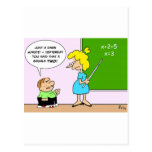 algebra kid teacher yesterday x equals two postcard