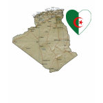 Algeria Flag Heart and Map Fitted AA T-Shirt