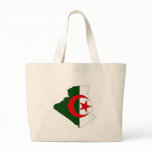 Algeria flag map tote bags
