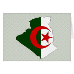Algeria Flag Map full size Greeting Cards
