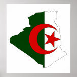 Algeria Flag Map full size Posters