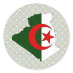 Algeria Flag Map full size Round Stickers