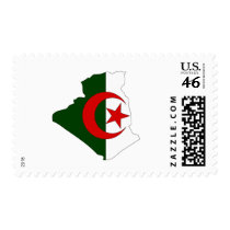 Algeria flag map postage