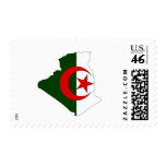 Algeria flag map postage