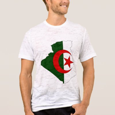 Algeria flag map t shirt by FlagStore