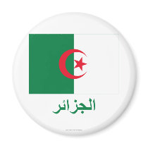 Algeria Flag with Name in Arabic magnets by Vexillophile Algeria Flag with Name in Arabic magnets