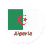 Algeria Flag with Name Round Sticker
