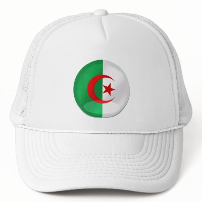 Algeria round flag with chrome like reflections hat by LesFennecs