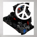Algeria Trendy Peace Sign with Algerian map Poster