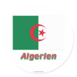 Algerien Flagge mit deutschem Namen Sticker