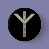 Algiz Rune gold buttons