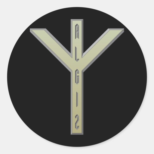Algiz Rune Gold Classic Round Sticker Zazzle