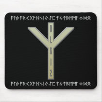 Algiz Rune gold Mousepads