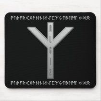 Algiz Rune grey Mousepad