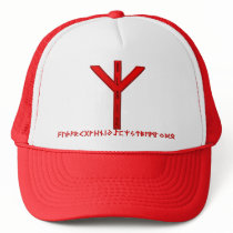 Algiz Rune red Trucker Hat