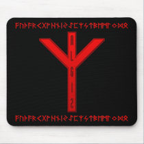 Algiz Rune red mousepads