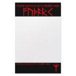 Algiz Rune red Stationery Paper